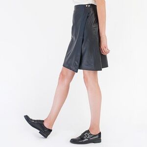 Shaina Mote At Land Black Lamb Leather Skirt EUC 2